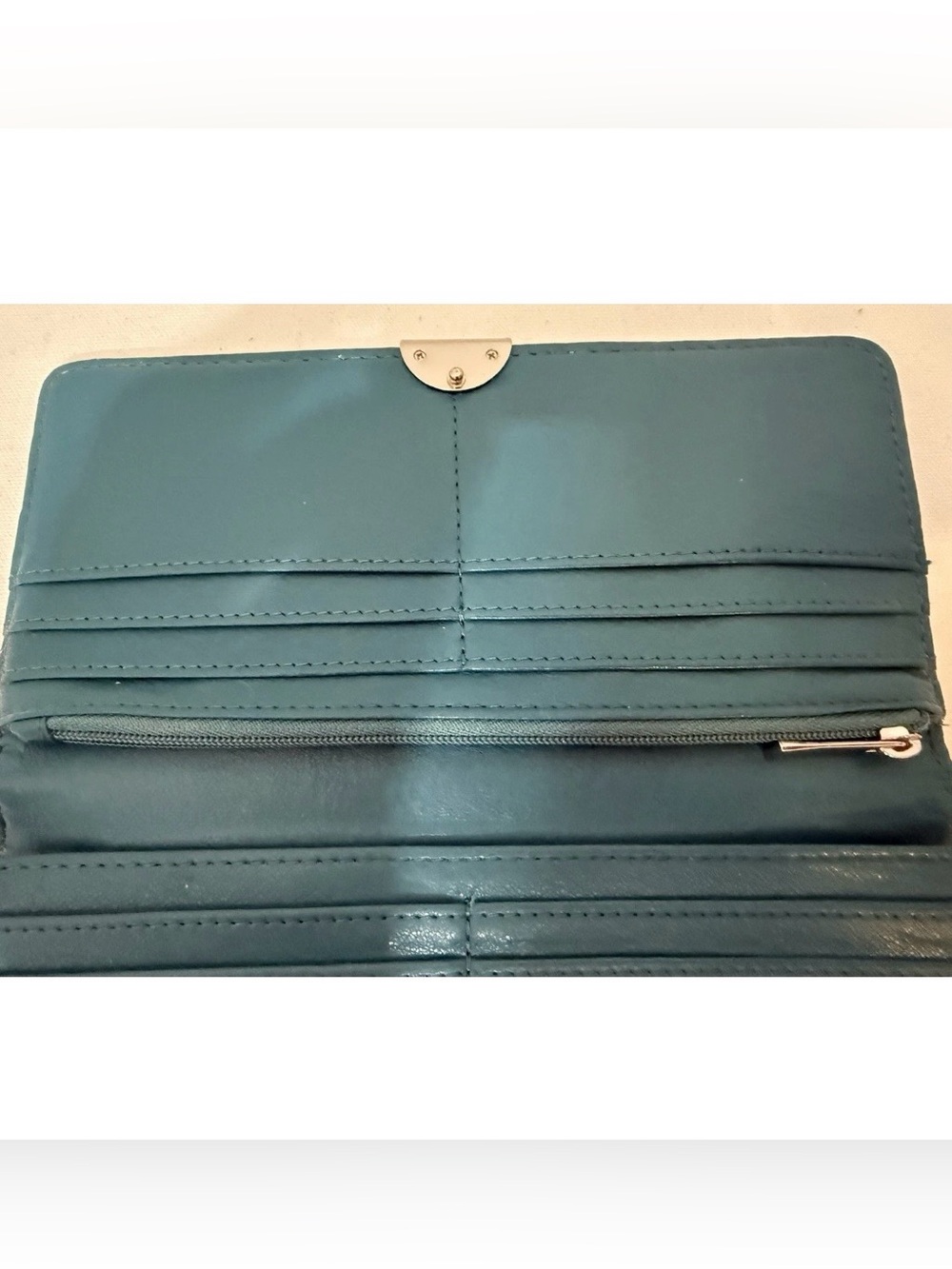 Safe Keeper RFID Wallet Teal Quilted Genuine Leather - Picture 10 of 15